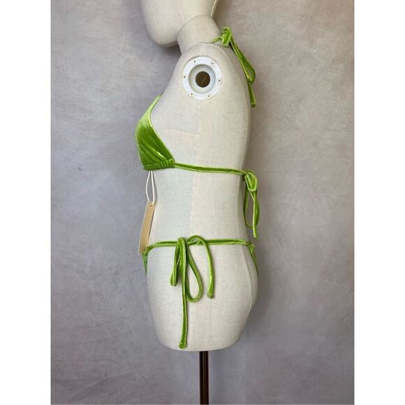 Green Velvet Bikini - Picture 3 of 6